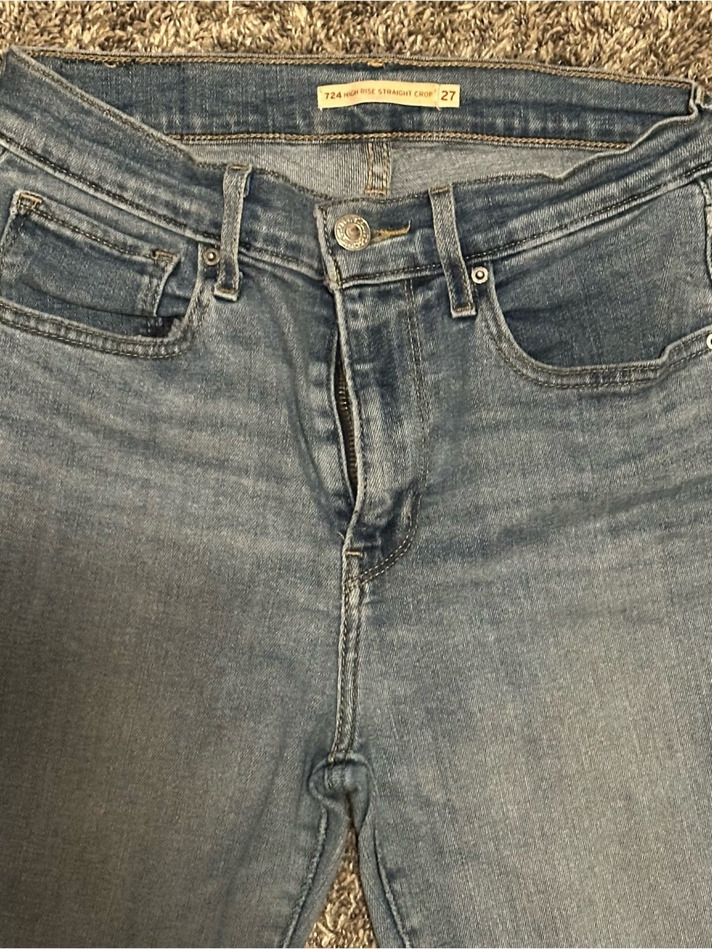 Levi's Women's Light Blue high rise Straight-Leg Distressed Jeans - Picture 3 of 10